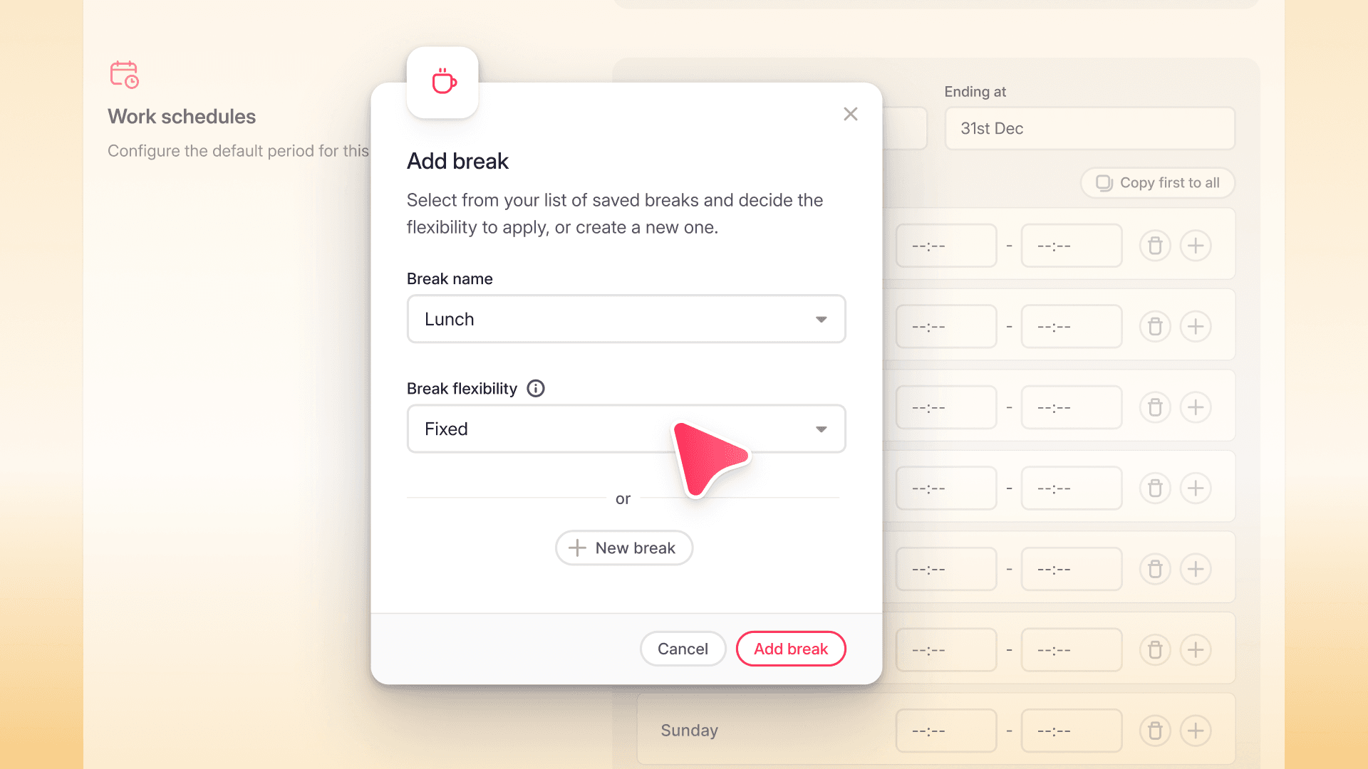 Planned breaks sync with Time Tracking