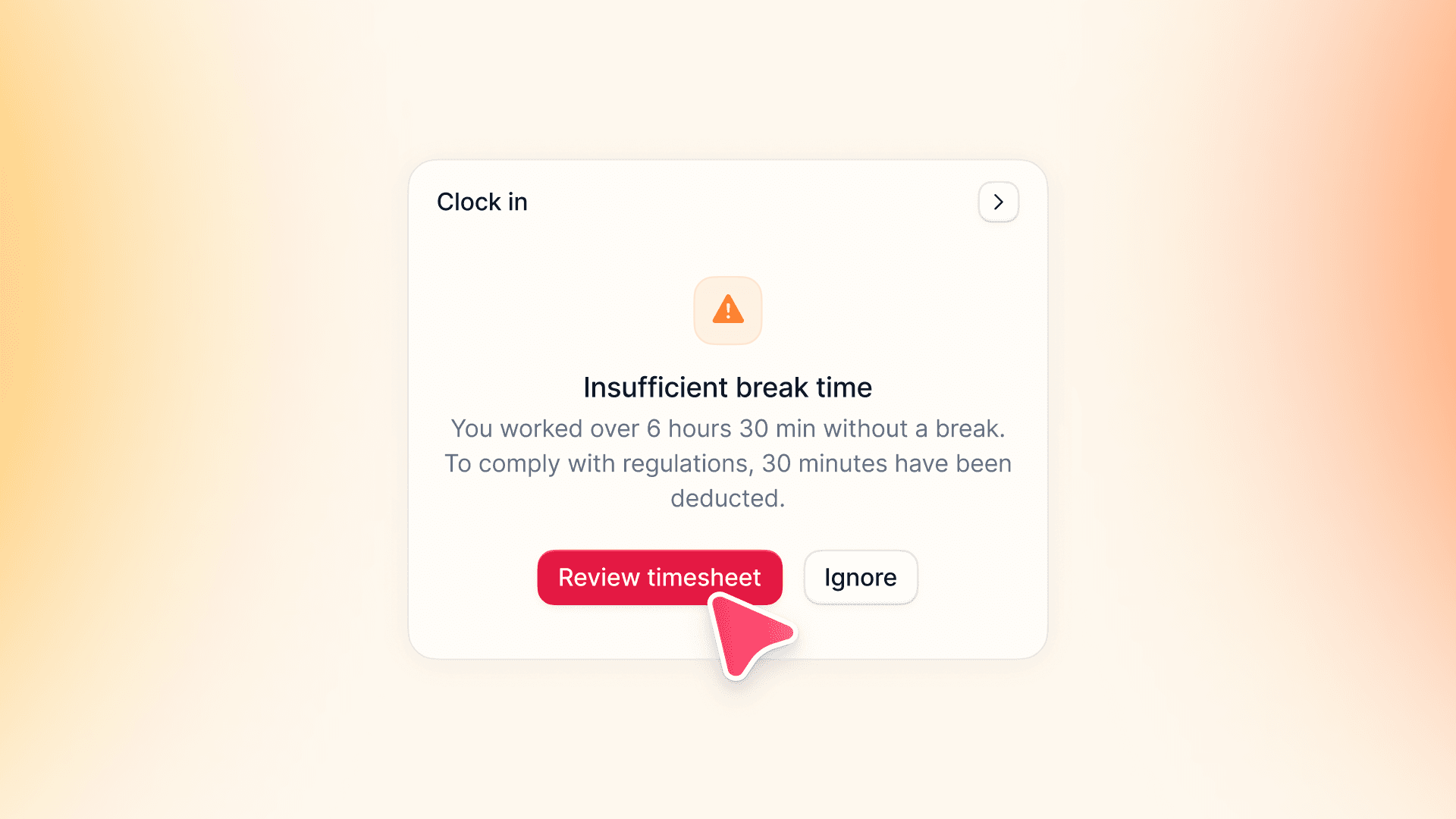 Fix employee breaks automatically