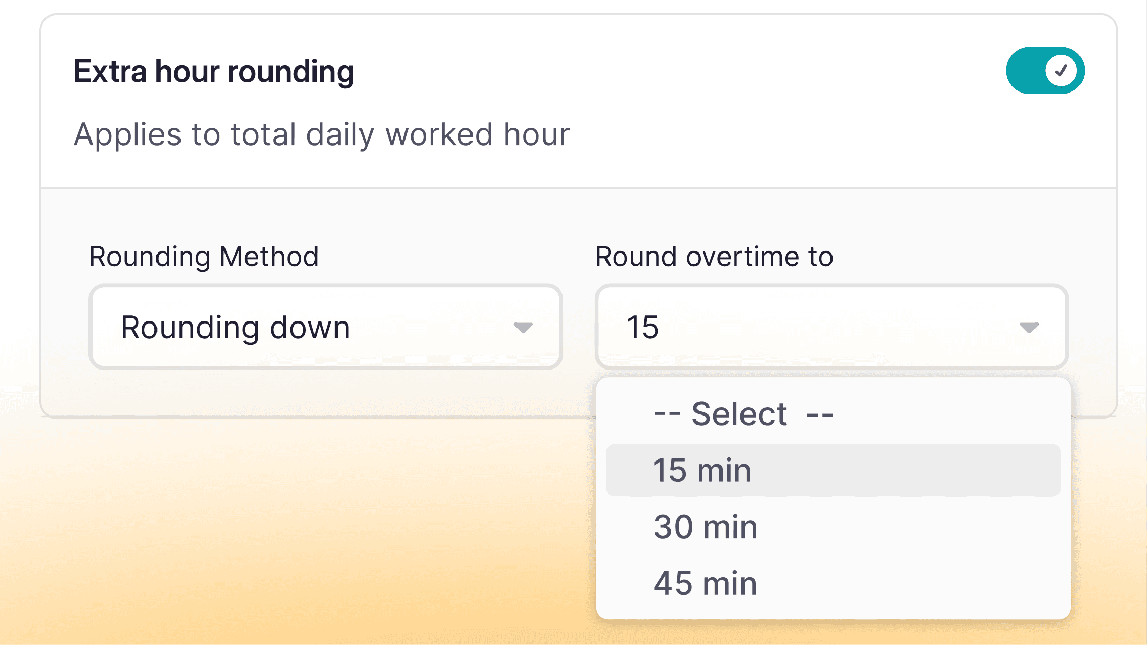 Configure rounding rules for daily hours