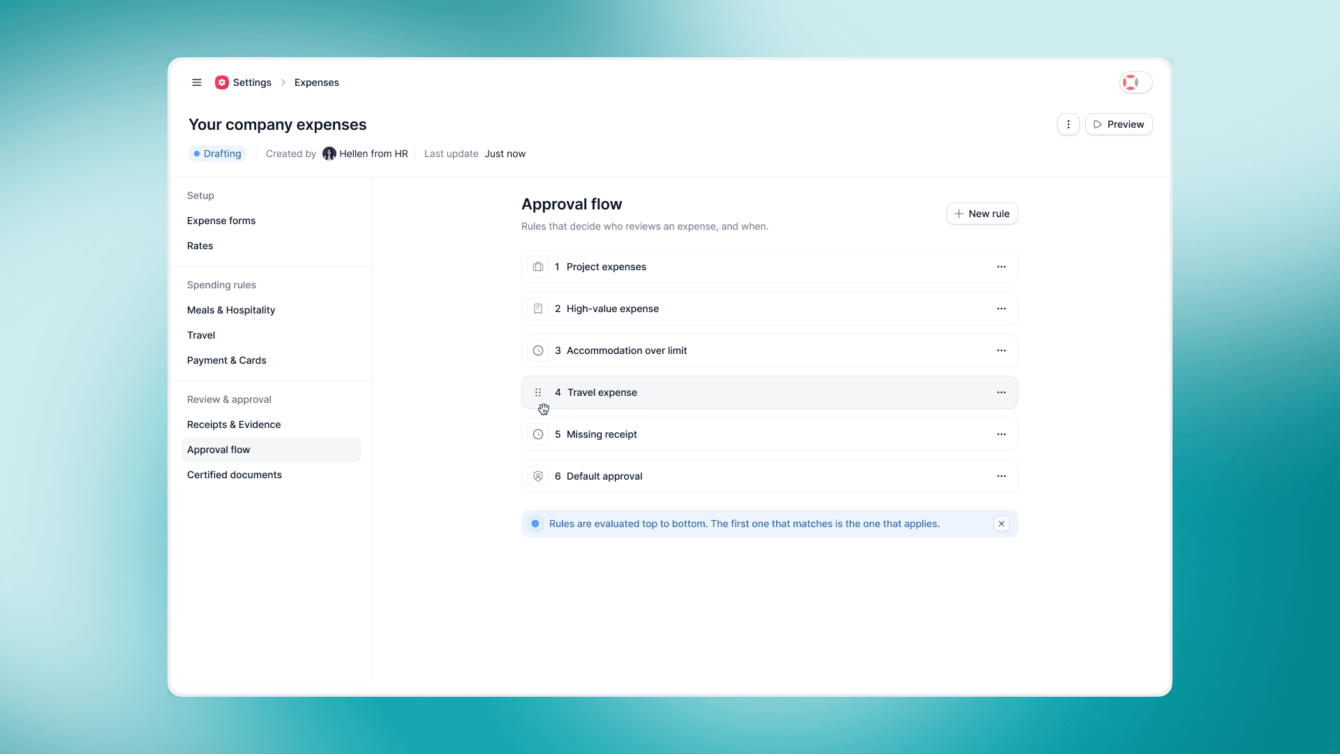 Streamline expense approvals with AI