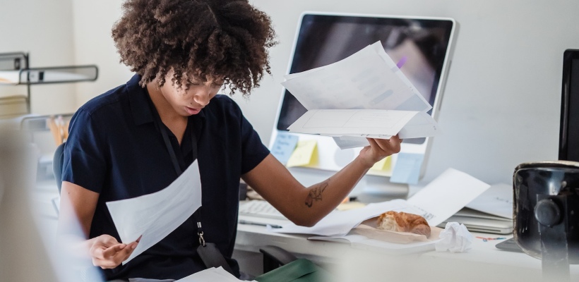 Employee managing their workload.