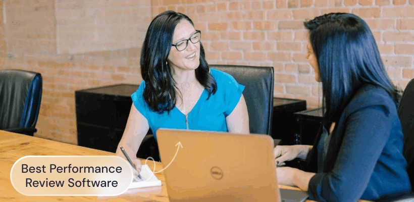 two women conducting a performance review