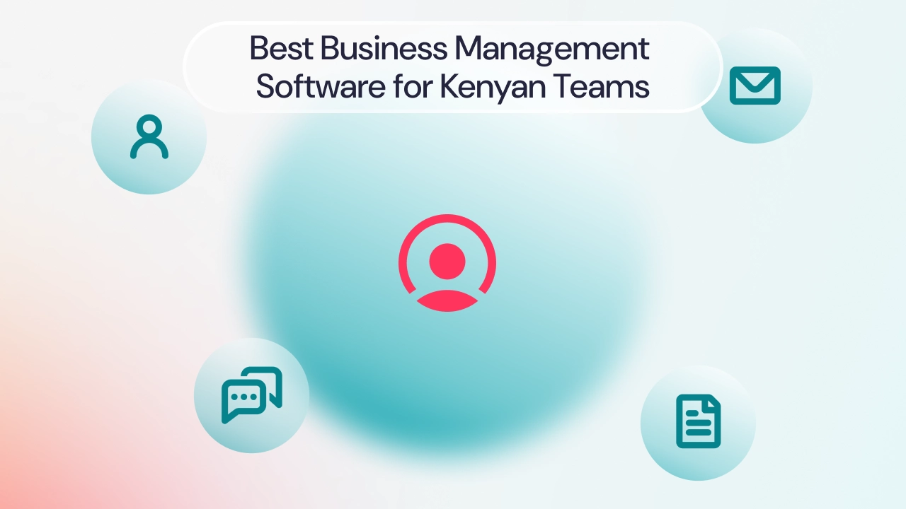 A graphic reads: Best business management software for Kenyan teams