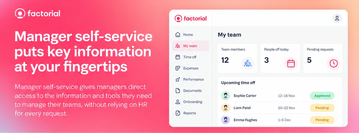 tools available for manager self service in factorial
